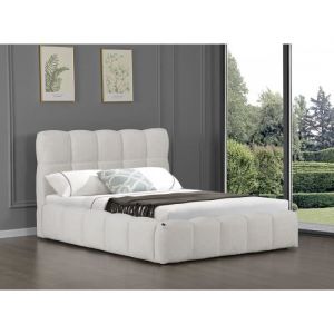 Habitat et Jardin Lit coffre tissu beige 140 x 190 cm