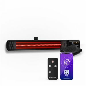 Klarstein Phantom Smart Chauffage Infrarouge 2000W Radiateur Ext&eacute;rieur IP659 WiFi & Silencieux Minuterie Pour 15m&sup2;