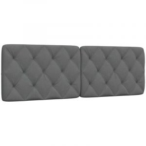 VidaXL Coussin de t&ecirc;te de lit gris fonc&eacute; 160 cm tissu