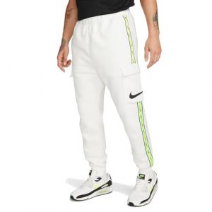 Nike Full Length Pant M NSW Repeat SW FLC Cargo Pant, Summit White/Summit White/Black, DX2030-122, S
