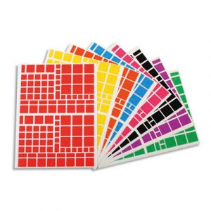 APLI Planches - gommettes carrés -tailles et couleurs assorties - pochette de 18