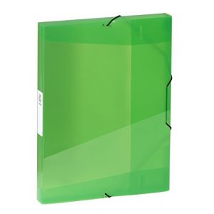 Viquel Oîte de classement plastique Coolbox 25 x 33 - format A4 dos 3 cm - translucide vert - Lot de 7