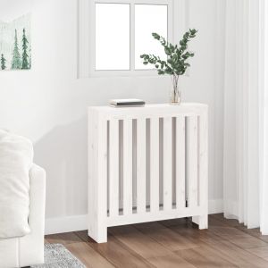 VidaXL Cache-radiateur Blanc 79,5x19x84 cm Bois massif de pin