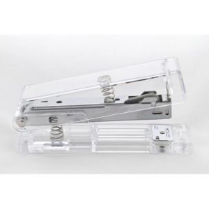 Seco Agrafeuse de table - Corps transparent, mécanisme coloris argent