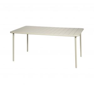 Table de jardin m&eacute;tal 6-8 places beige Amelia 160x90xH725cm