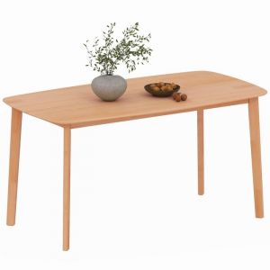 Homcom Table à manger 6 personnes dim. 150 x 80 cm bois de pin pré-huilé