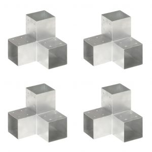 VidaXL Connecteurs de poteau 4pcs Forme en Y Métal galvanisé 101x101mm