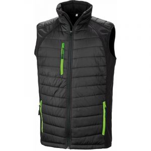 Result Gilet matelassé softshell BLACK COMPASS Noir / Vert 3XL