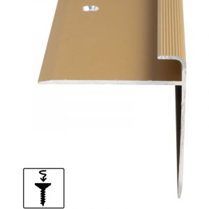 Seuil d'escalier Safety Forme: F Aluminium anodis&eacute; Or &eacute;l&eacute;gant S 90 cm