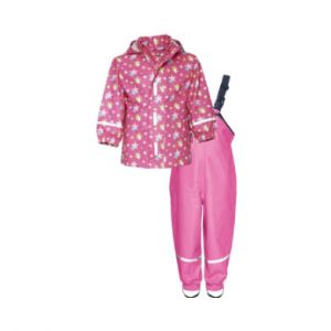 Image de Playshoes Combinaison de pluie enfant étoiles rose 2 pièces - Taille 104 (4 ans)