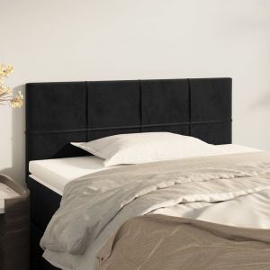 VidaXL Tête de lit Noir 80x5x78/88 cm Velours - Noir