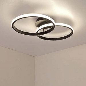 Image de 686 Goeco - led Plafonnier, Luminaire Plafonnier moderne 42W, Lustres led double anneau 4500K 3360 lúmene, plafonniers en acrylique noir pour chambre à