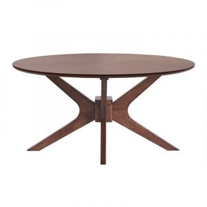 Miliboo Table basse ovale bois foncé noyer L90 cm DIELLI