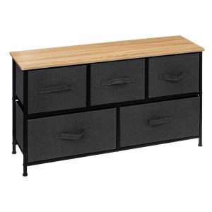 Commode basse 5 tiroirs - noir