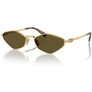 MIU MIU Femme MU 56ZS 5AK09Z Lunettes de soleil Métal Or Marron Géométrique Normale