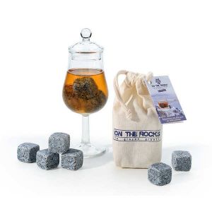 Verre whisky + 8 gla&ccedil;ons granit bretagne