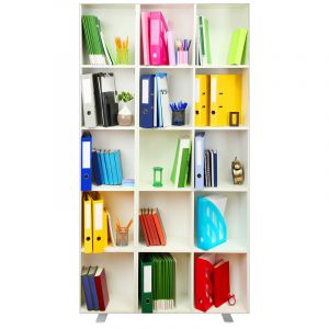 Image de Paperflow Cloison de bureau EasyScreen - Largeur 94 cm - motif bibliothèque