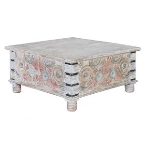 Table basse en manguier multicolore