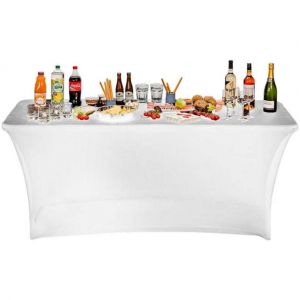 Image de Cross Housse Nappe Table Pliante 180cm Blanche