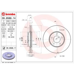 Brembo Jeu de 2 disques de frein 09.9589.11