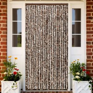 VidaXL Moustiquaire Marron et blanc 100x220 cm Chenille