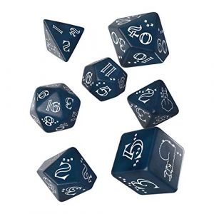 Q workshop Shimmering Llama Pack dés Glittering Dark Blue & White (7)