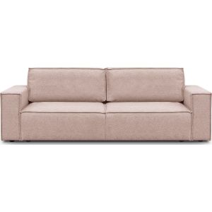 Image de Canap&eacute; 3 places convertible + coffre en tissu rose