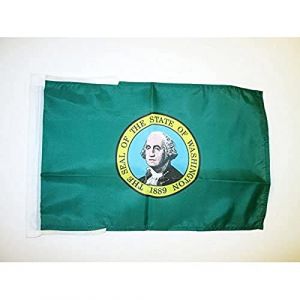 AZ FLAG Drapeau Washington 45x30cm - PAVILLON Etat américain - USA - Etats-Unis 30 x 45 cm Haute qualité
