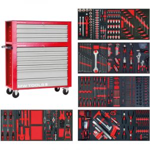 Mw-tools Servante d'atelier complète large avec coffre xl 514 outils Mw Tools MWE512G33