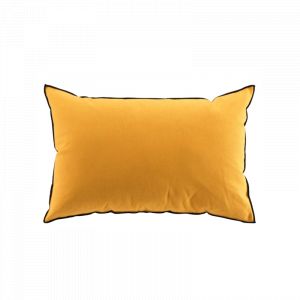 Coussin déhoussable en coton recyclé uni Mistraline - Jaune - 40 x 60 cm