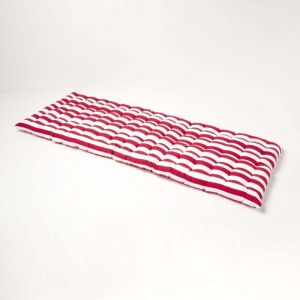 Homescapes - Coussin pour banc de jardin 3 places, Rayures rouges - Rouge