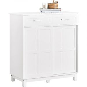 Sobuy Armoire à chaussures avec 2 tiroirs et 2 portes effet bois blanc