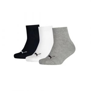 Puma Quarter Recycled Cotton Chaussettes, Gris/Blanc/Noir, 35-38 (Lot de 3) Mixte Enfant