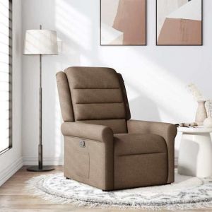 VidaXL Fauteuil inclinable Marron Tissu