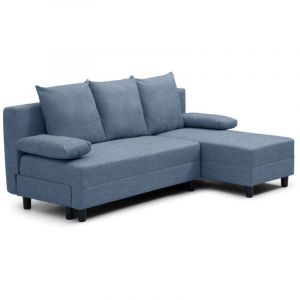 Canap&eacute; d'angle convertible Expression Tissu Bleu