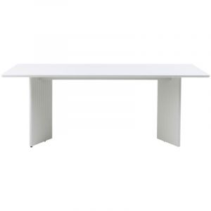 DRAWER Table à manger 6 personnes en bois - Grège