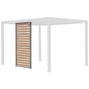 Sweeek Persienne 130 cm pour pergola bioclimatique Triomphe aluminium effet bois anthracite