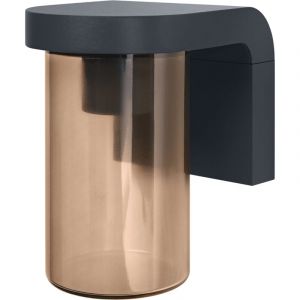 Osram Applique extérieure Amber E27, applique vintage avec boîtier en aluminium gris foncé, protection IP44, antichoc IK03, pour terrasse et balcon