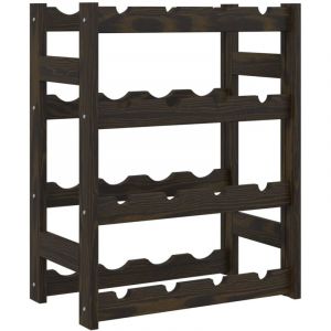 D&eacute;coshop26 Casier range bouteilles &eacute;tag&egrave;re de rangement vin pour 16 bouteilles 4 niveaux en bois pin noir DEC024300