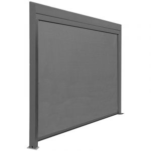 Proloisirs Rideau BioClim 4M pour Pergola Autoport&eacute;e - Aluminium &eacute;poxy gris - TPEP gris