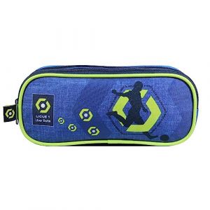 BAGTROTTER Trousse scolaire 2 compartiments Ligue 1 Football Bleue