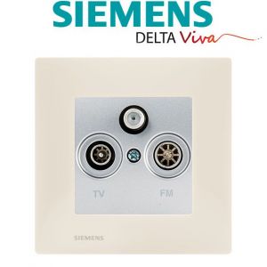 Siemens Prise TV FM SAT Silver Delta Viva + Plaque Beige