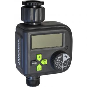 Jardibric Programmateur d'Arrosage Digital avec 36 Départs Programmables Fonction Manuel et Rain Delay Débit 1320 L/h Pression 0,5 à 8 Bar Fréquence