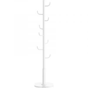 Songmics HOME Portemanteau en Forme de Cactus, Porte-manteau sur Pied, 8 Crochets avec Extr&eacute;mit&eacute;s Recourb&eacute;es vers le Haut, Hauteur 175,3 cm, pour V&ecirc;tements, Chapeaux, Sacs, Blanc Nuage