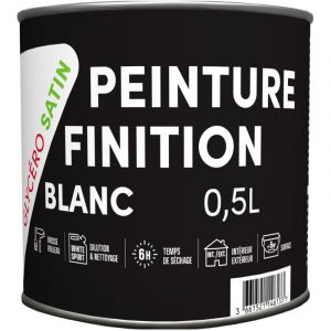 Peinture Finition Glycero Satin Blanc 0.5L - TOUT DANS LE PRIX