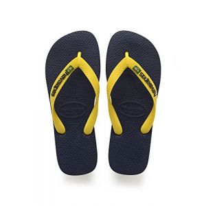 Havaianas Brasil Logo, Tongs Mixte Adulte, Multicolore (Navy Blue/Citrus Yellow 3587),37/38 EU (35/36 Brazilian)