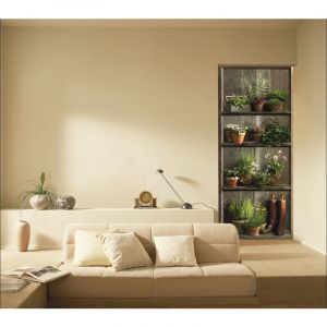 Plage Sticker porte, trompe l'oeil vintage &eacute;tag&egrave;re champ&ecirc;tre, pots de fleurs et plantes, 204 cm X 73 cm