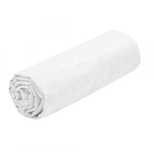 Stof Lovely CASA - Drap Housse -Taille 140x190 cm Grand Bonnet 30 cm -100% Coton certifié Oeko-Tex - Couleur Blanc -Modèle Eden - Linge de Lit pour Maison - Doux et Confortable pour Nid Douillet