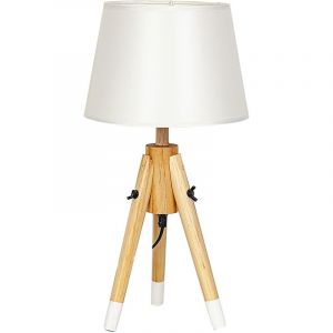 Fijalo - Lampe trépied en bois avec écran