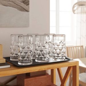 VidaXL Chopes à bière avec poignée en verre 6 pcs 500 ml